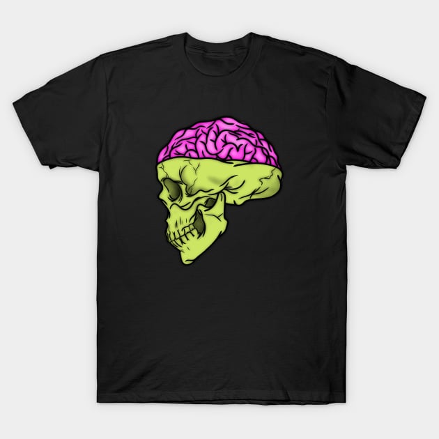 Skull Brain T-Shirt by ScribblinDiamonds